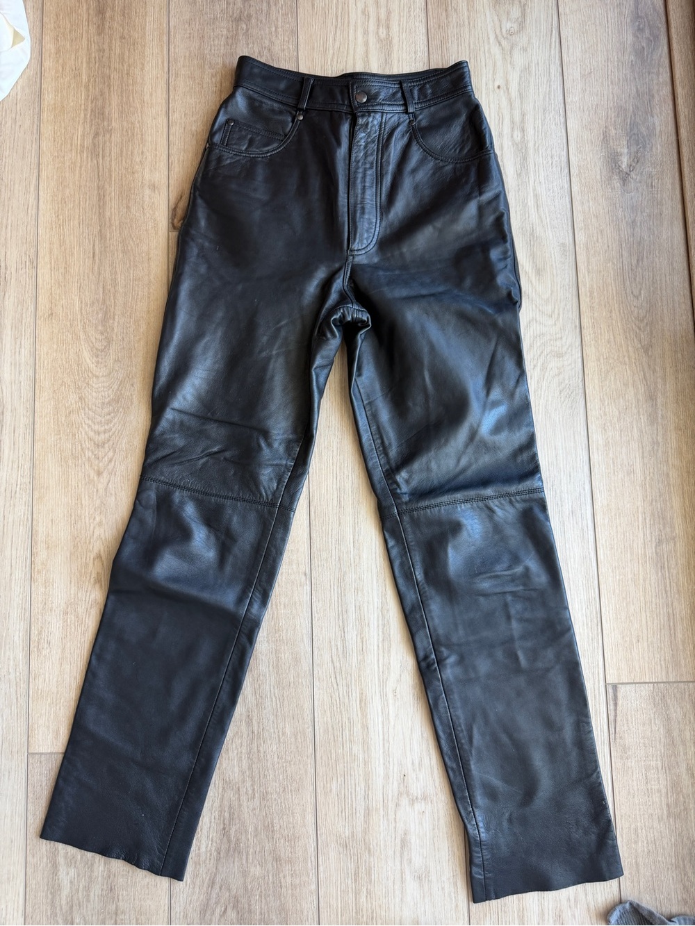 Women’s 100% Real Leather Pants Black